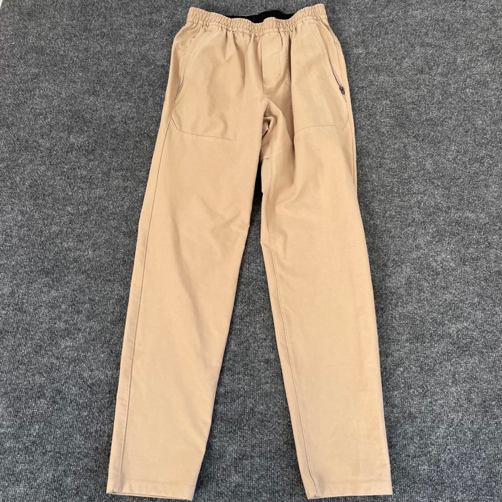 Lululemon Lab Men XS Tan Khaki Elastic Waist Straight Leg Stretch Pants